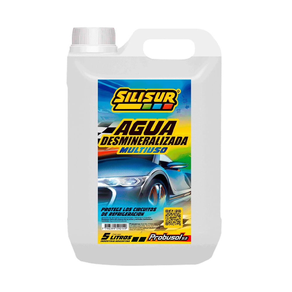 Agua Desmineralizada Aditivada Verde Silisur 5 Lts