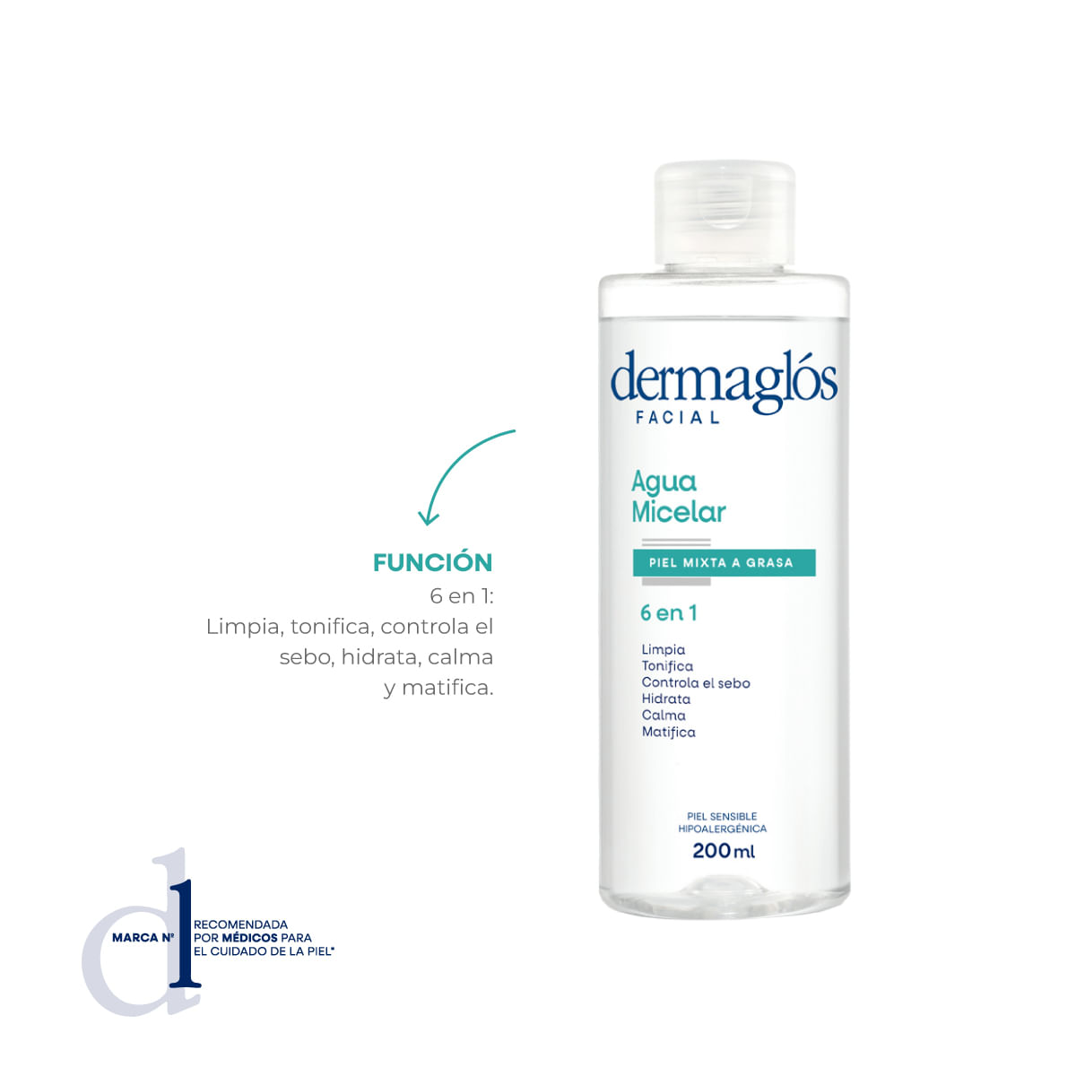 Agua Micelar Dermaglos 200 ml