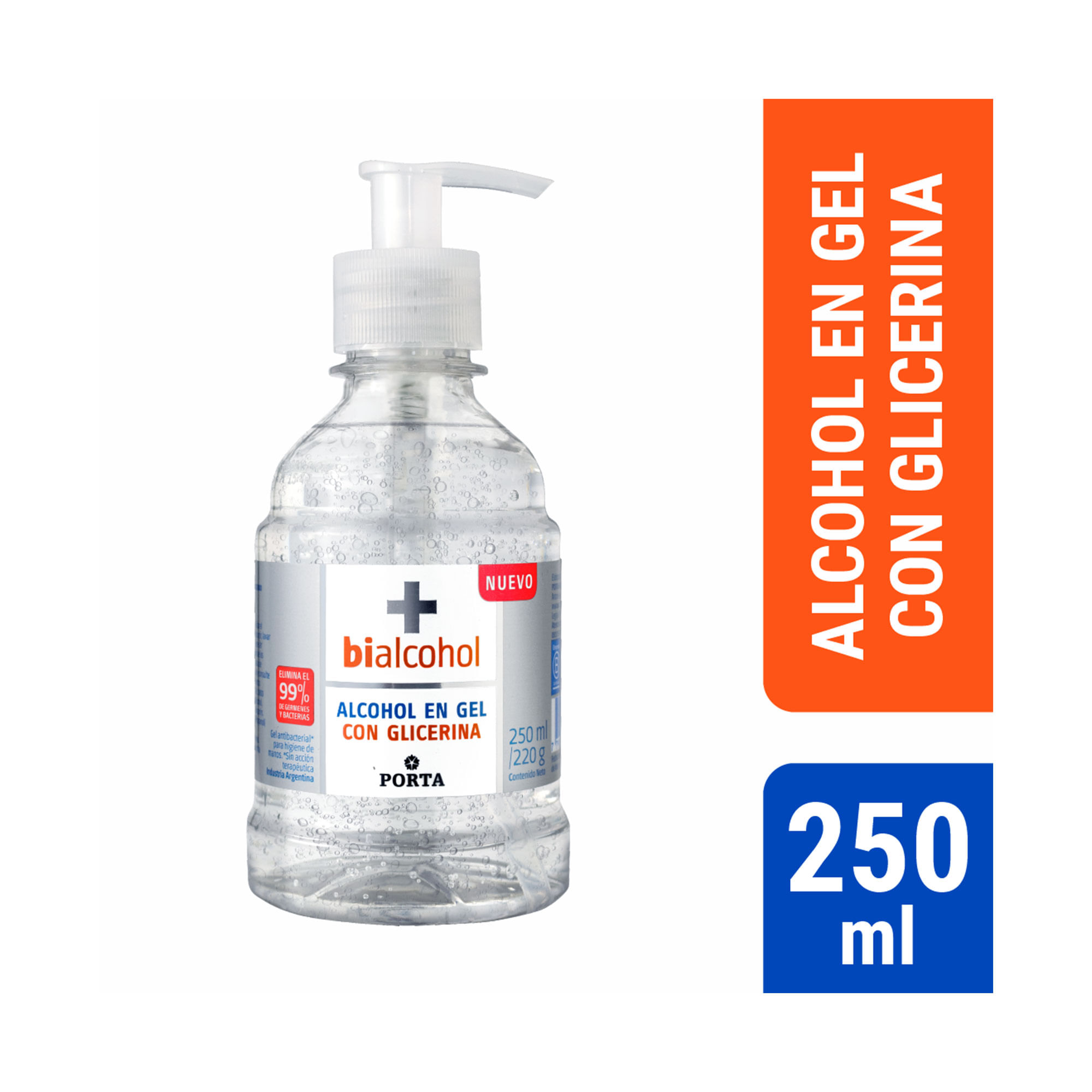 Alcohol en Gel C/Glicerina Bialcohol 250 ml