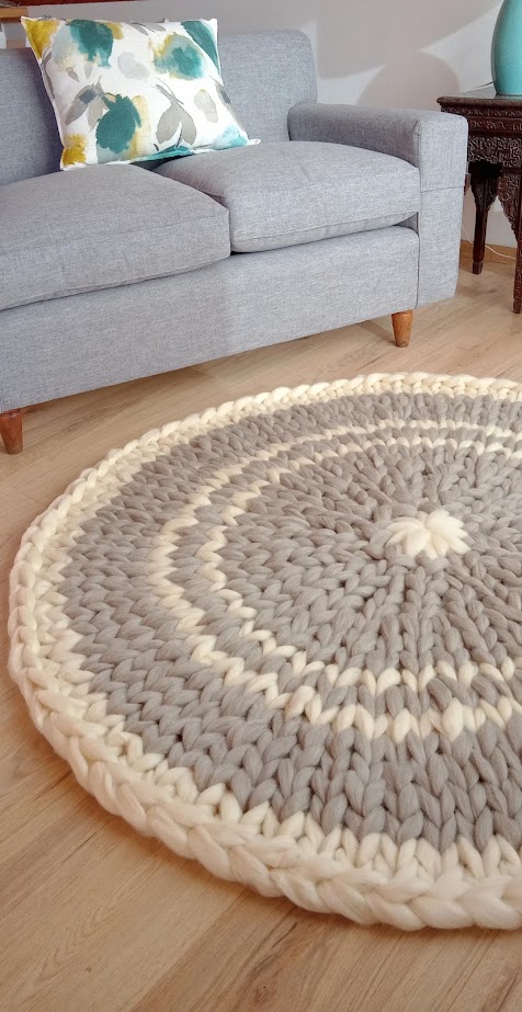 Alfombra circular living lana 100% pura de oveja medidas 1,5mt de diametro