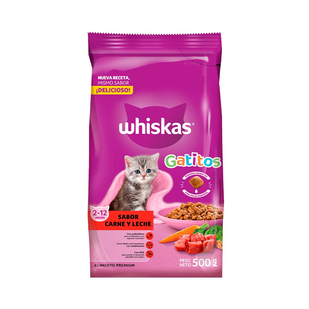 Alim.P/Gatitos Carne y Leche Whiskas 500 Grs