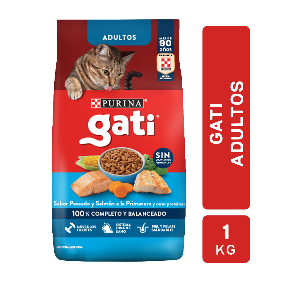 Alim.P/Gato Adulto Pescado y Salmon Gati 1 Kgr