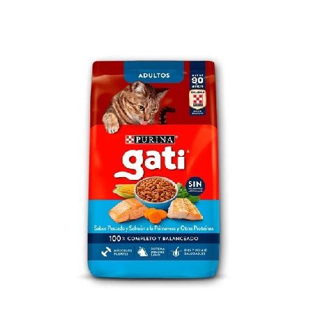 Alim.P/Gato Adulto Pescado y Salmon Gati 3 Kgr