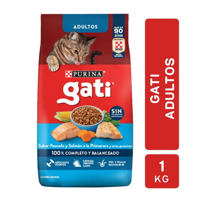 Alim.P/Gato Adulto Pescado y Salmon Gati 8 Kgr