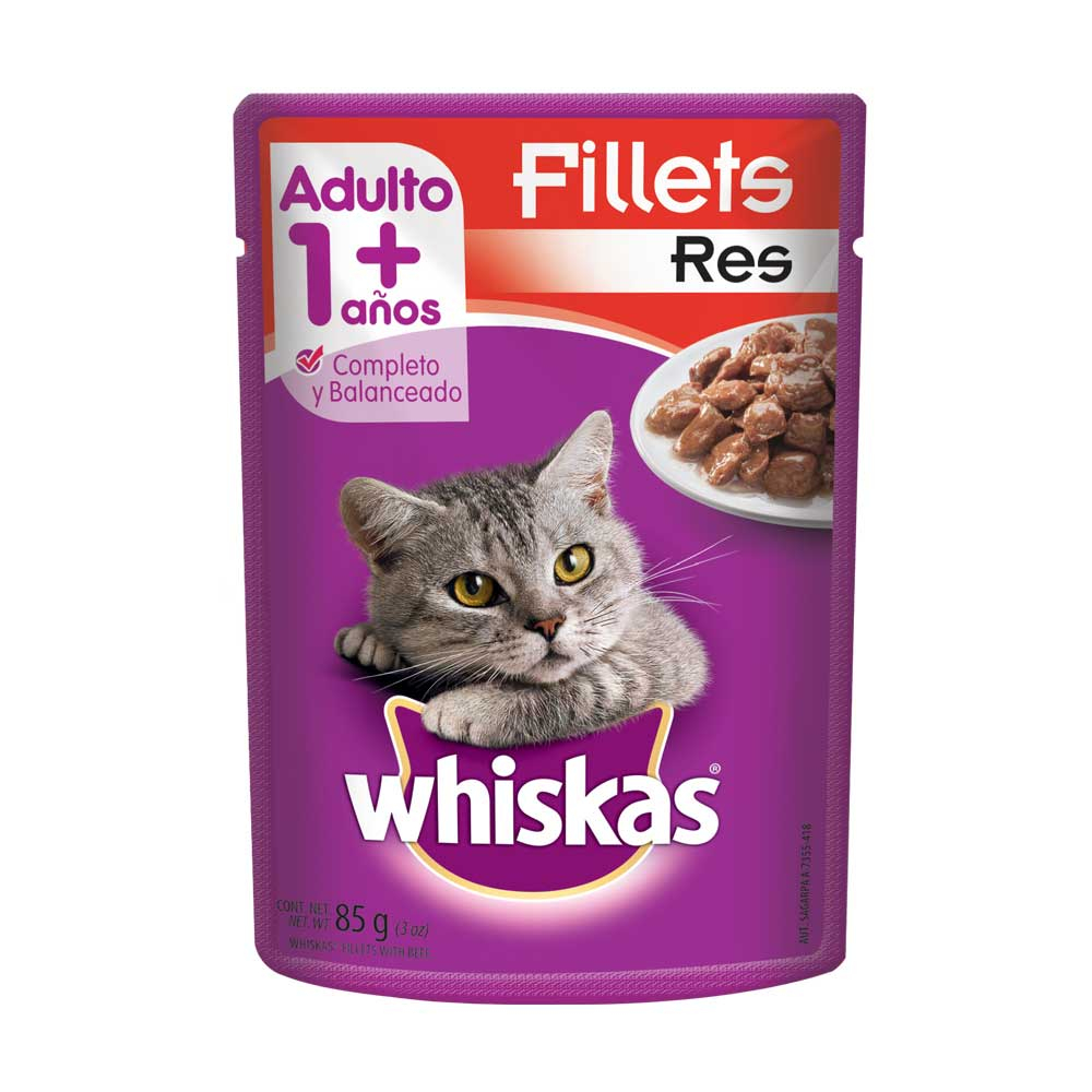 Alim.P/Gato Carne Whiskas 85 Grs