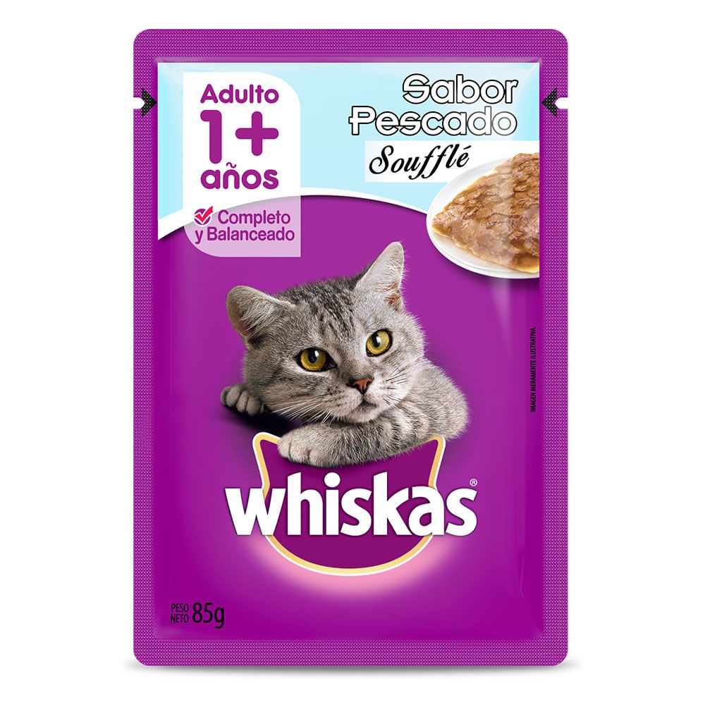 Alim.P/Gato Pescado Souffle Whiskas 85 Grs