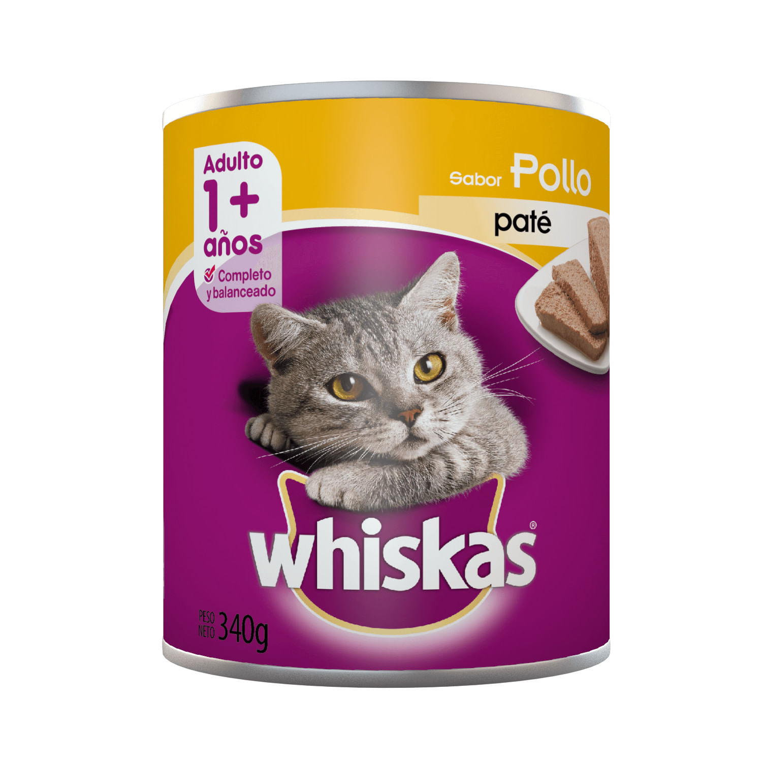 Alim.P/Gato Pollo Lata Whiskas 340 Grs