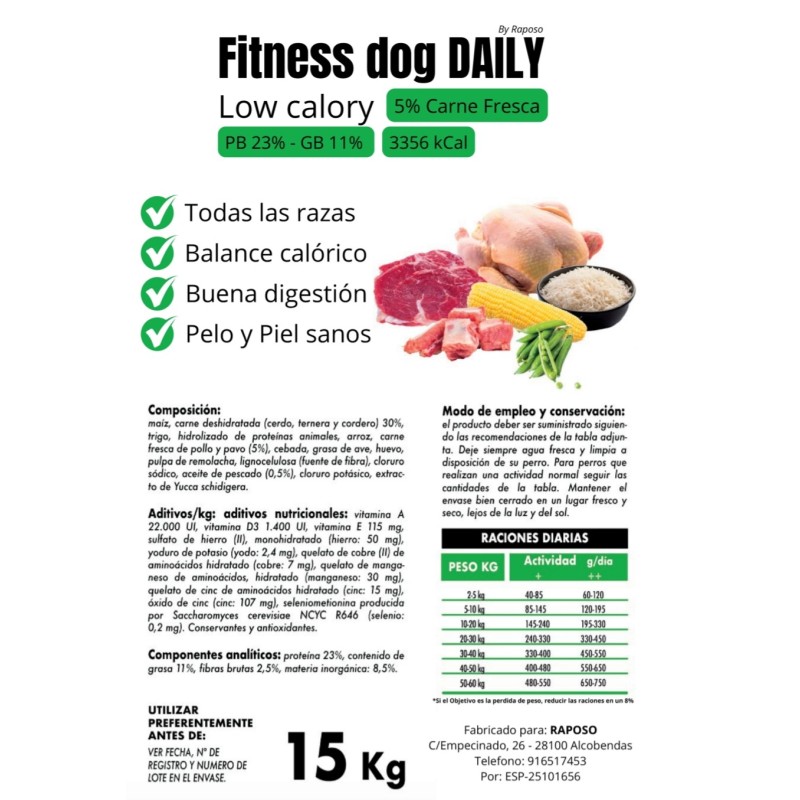 Alim.P/Perro Carne Reducido en Calorias Raza 15 Kgr