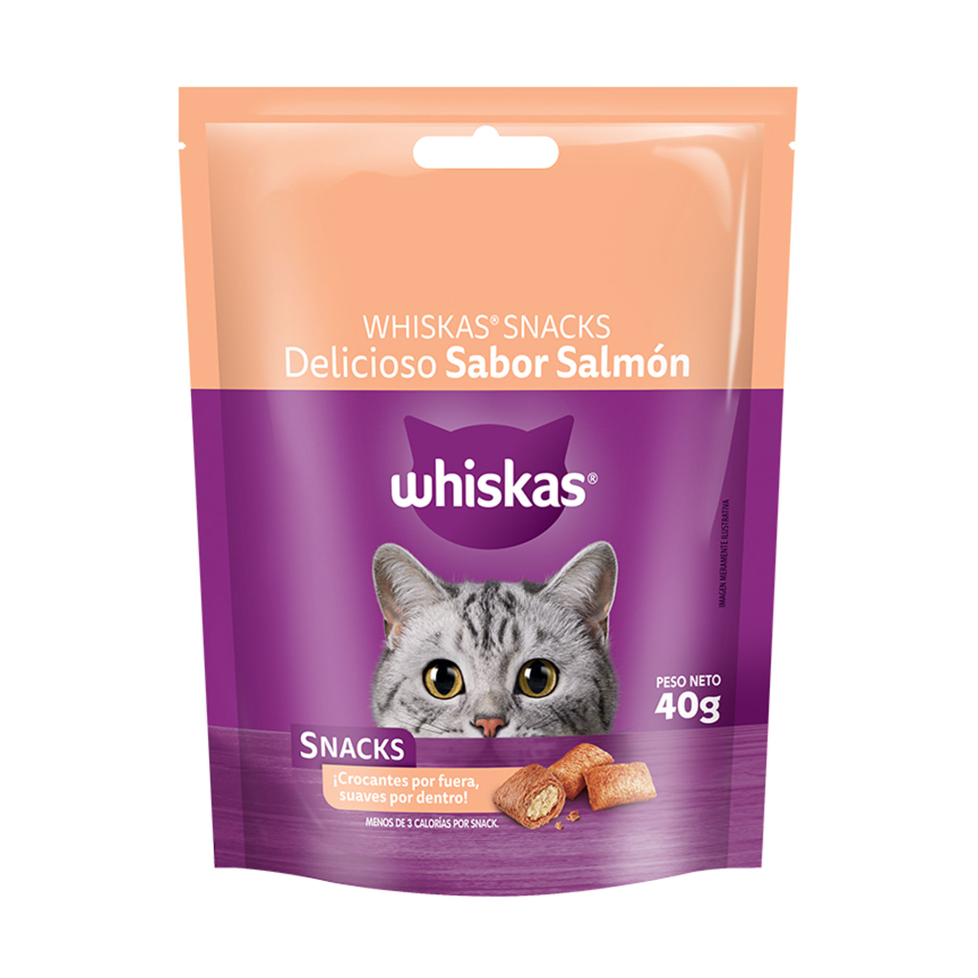 Alim.Snack P/Gato Salmon Whiskas 40 Grs