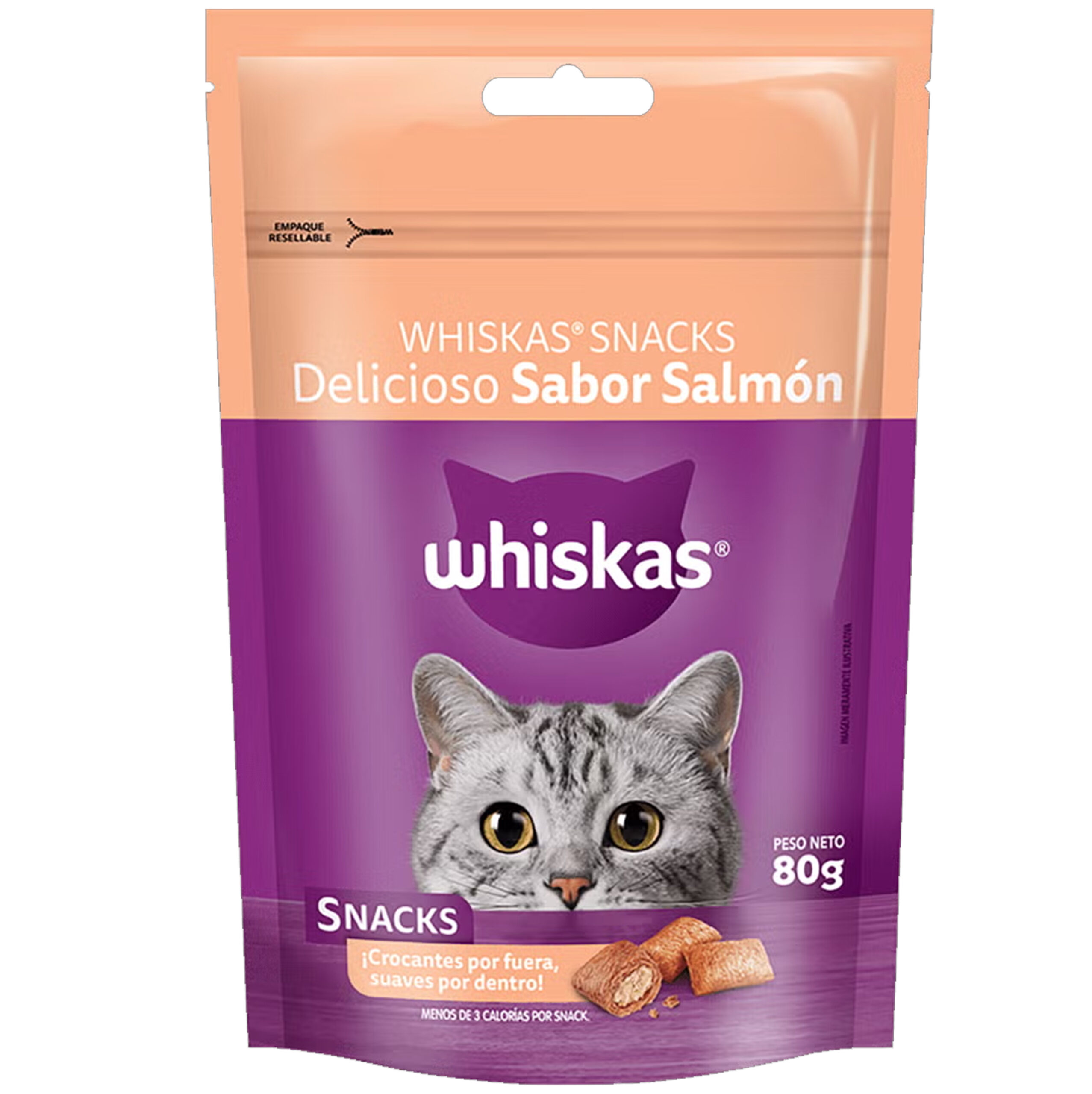 Alim.Snack P/Gato Salmon Whiskas 80 Grs