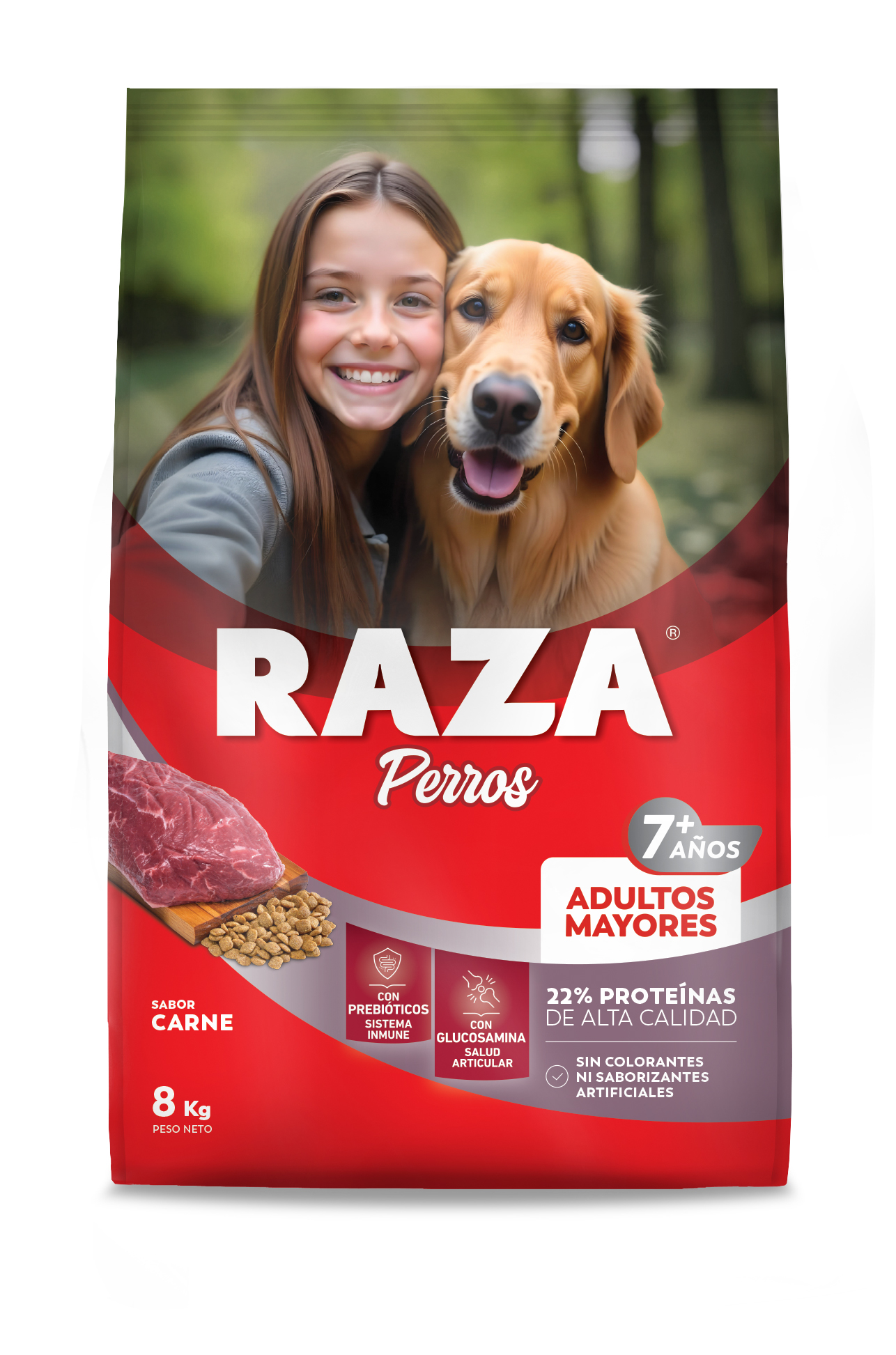 Alimento P/Perro Adultos Mayores +7 Car Raza 8 Kgr