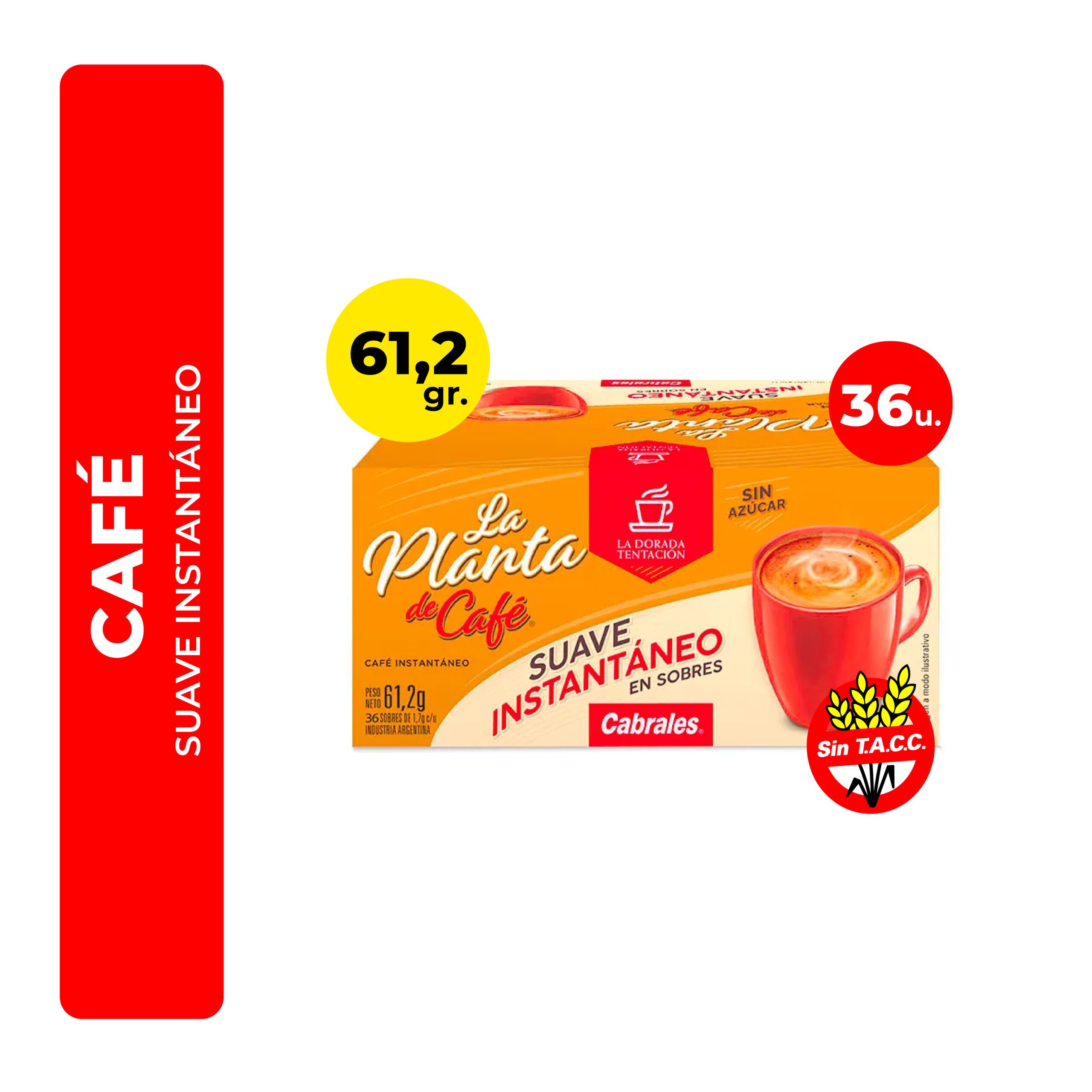 Cafe Instantaneo Suave en Saquitos La Planta de Cafe 36 Saq