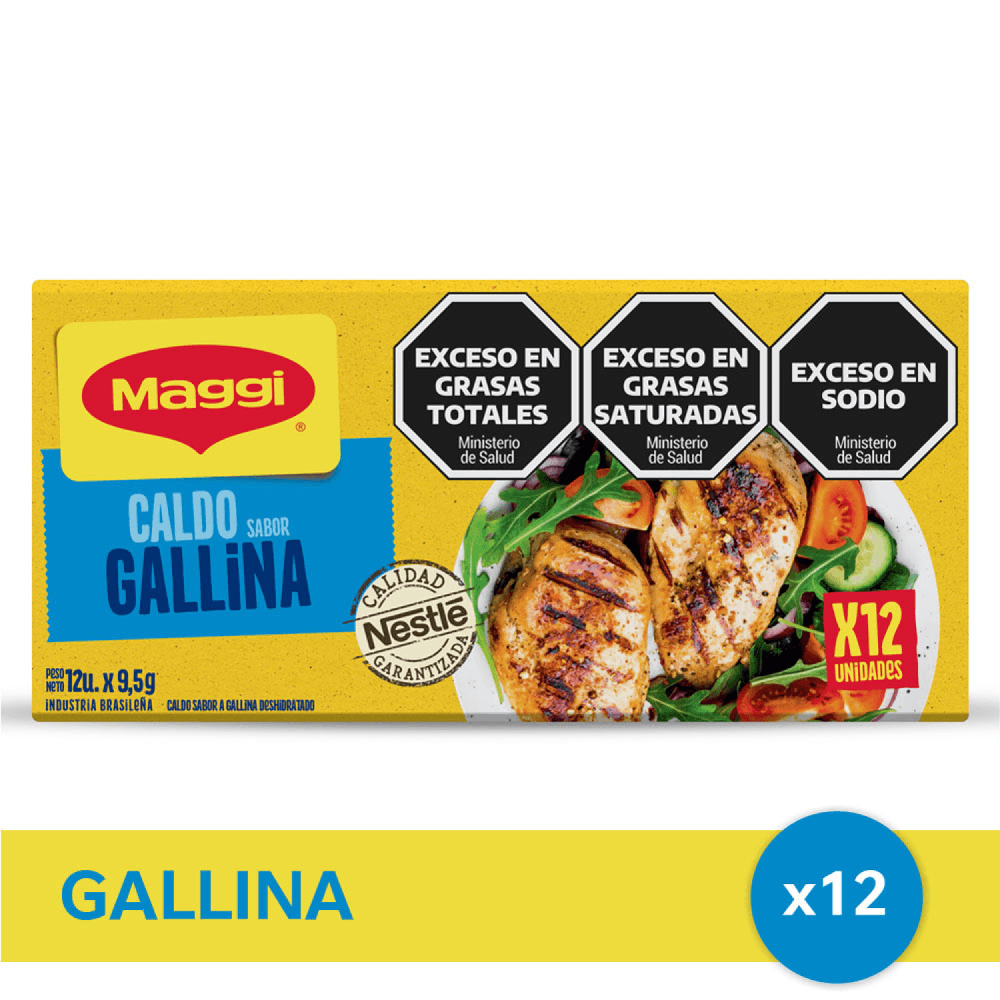 Caldo de Gallina Bajo en Grasas Totales Maggi 12 Un