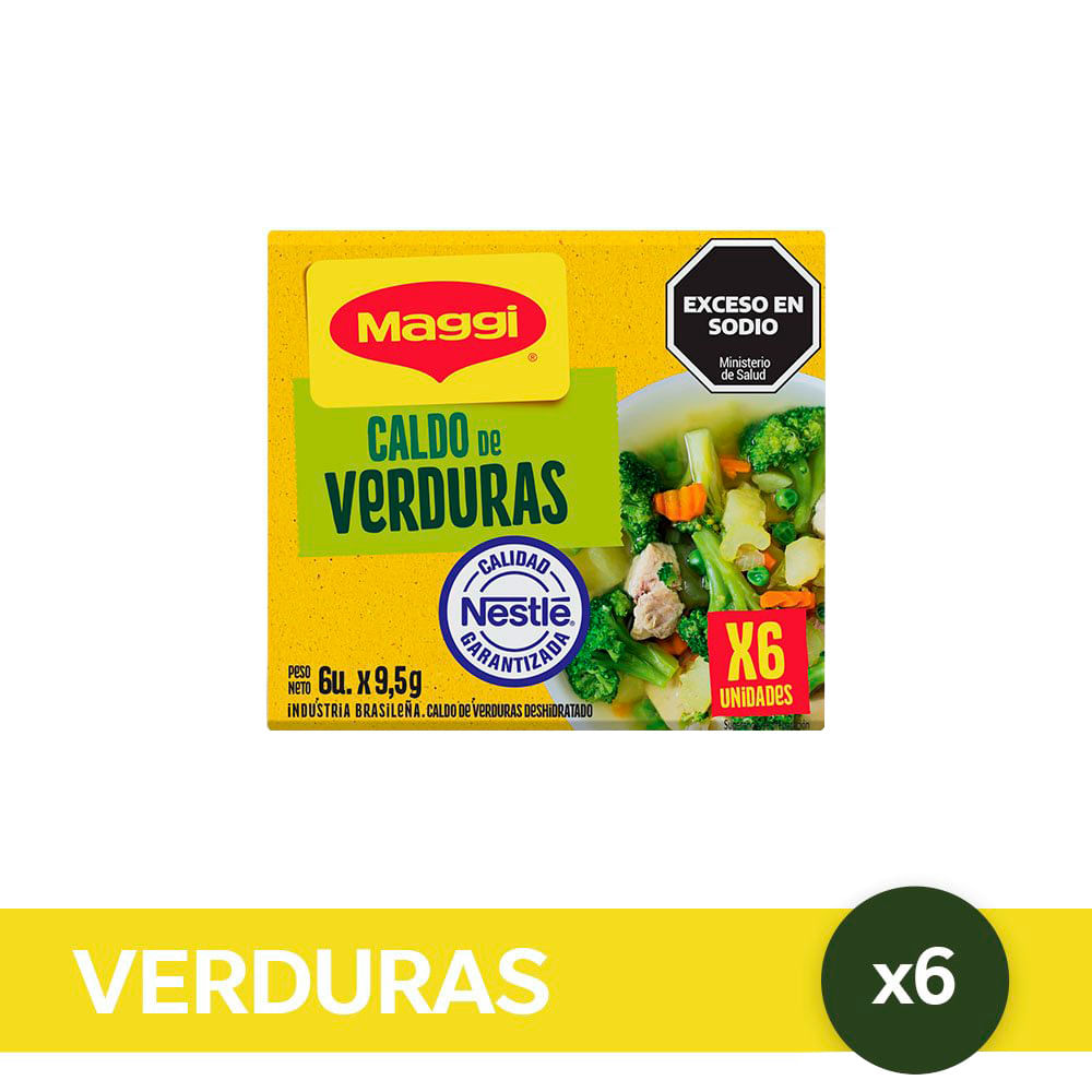 Caldo de Verduras Bajo en Grasas Totale Maggi 6 Un