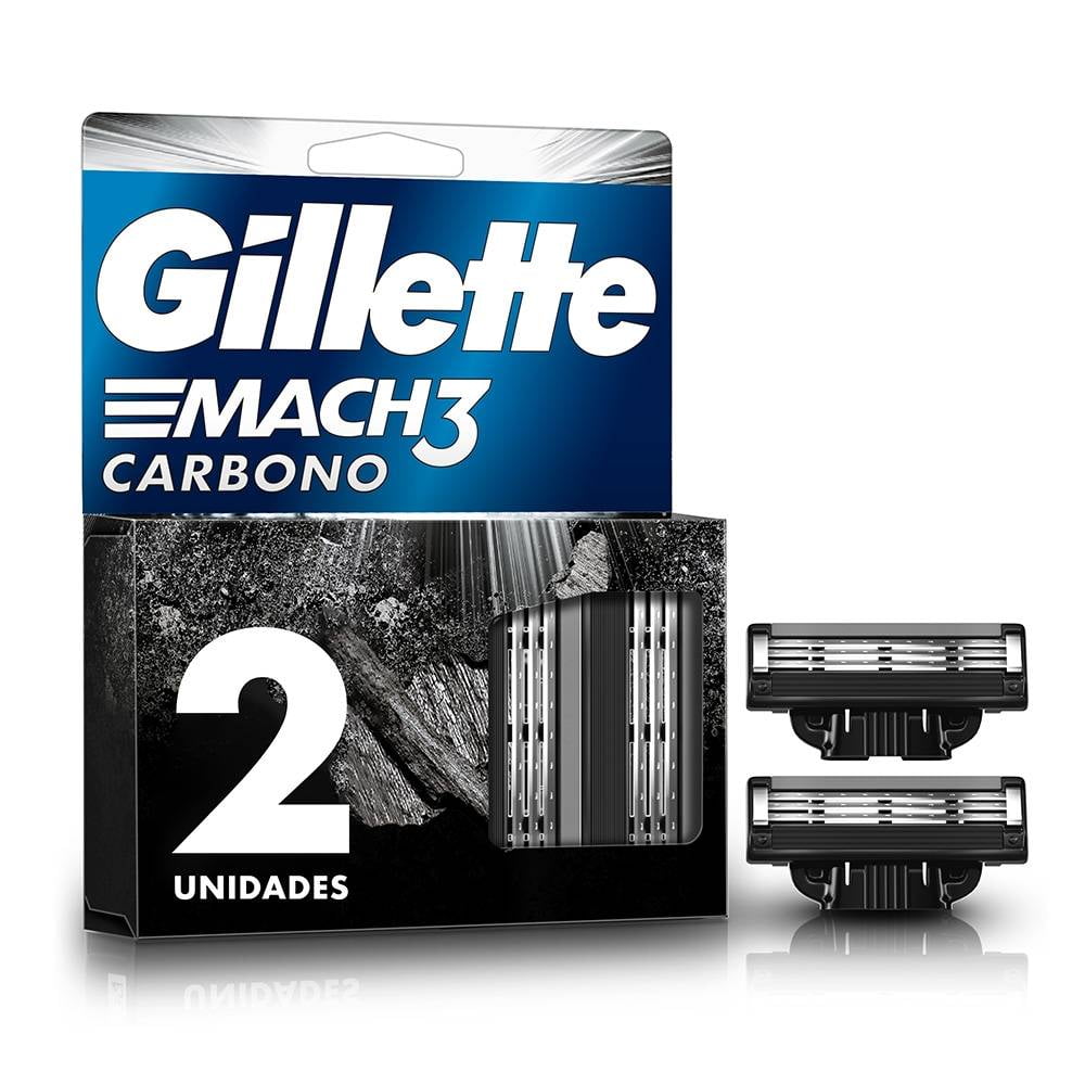 Cartucho P/Afeitar Mach3 Carbono Gillette 2 Un