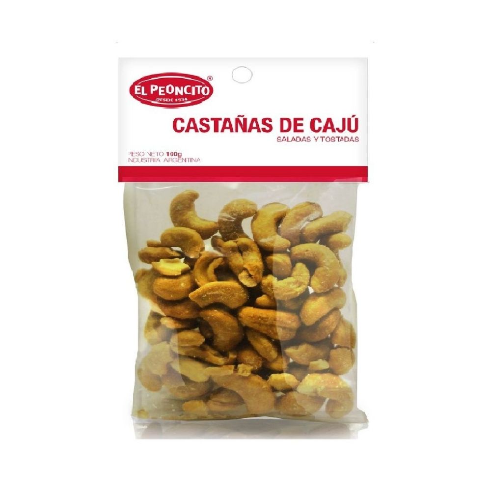 Castañas de Caju Salada y Tostada El Peoncito 100 Grs