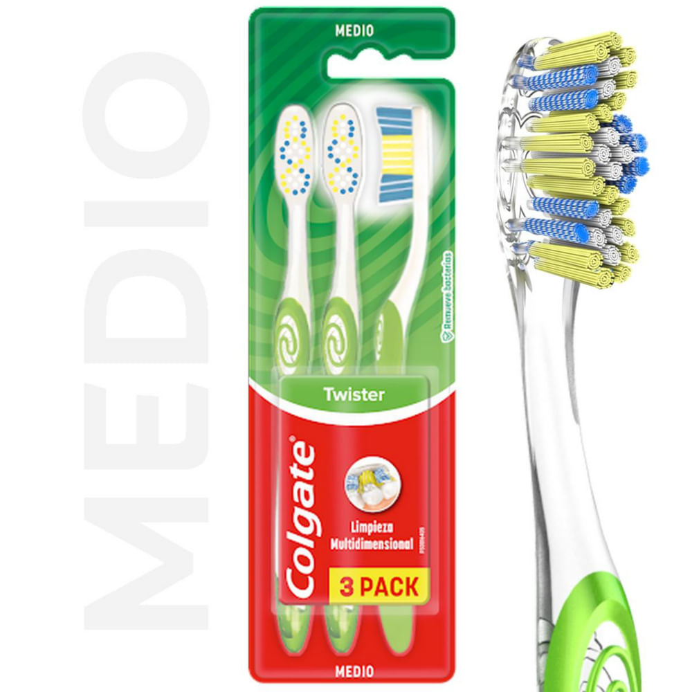 Cepillo Dental Twister Adulto Med Colgate 3 Un