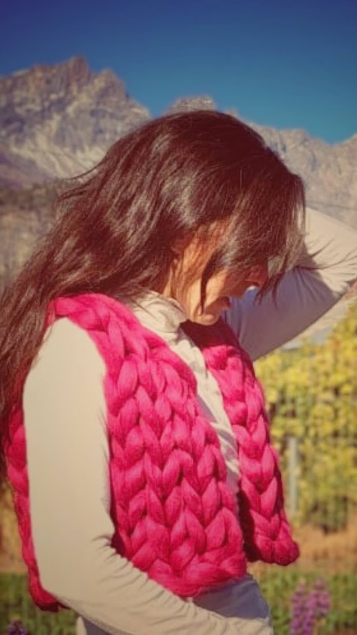 Chaleco nordico (color) lana 100% pura de oveja largo 35-40cm aprox