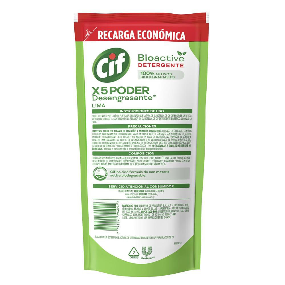 Detergente BioActive X5Pd.Desen Lima Cif 300 ml