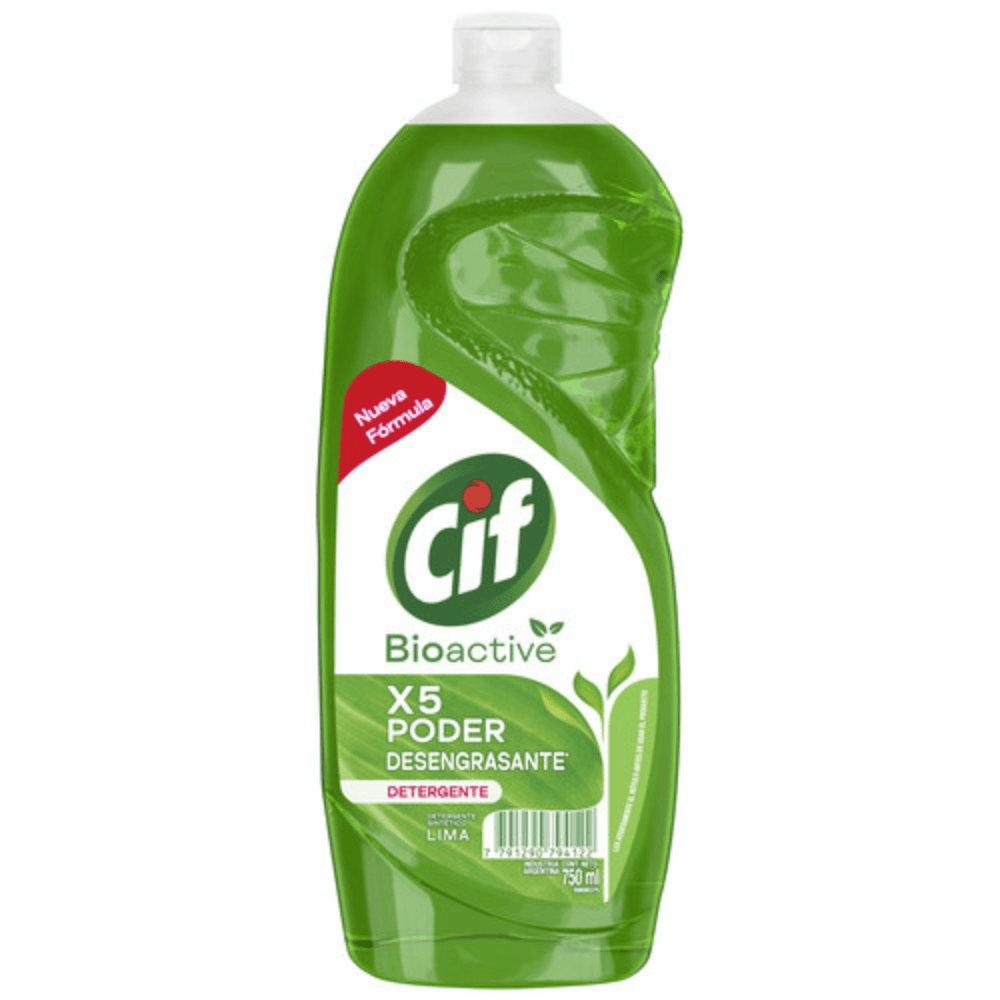 Detergente BioActive X5Pd.Desen Lima Cif 750 ml