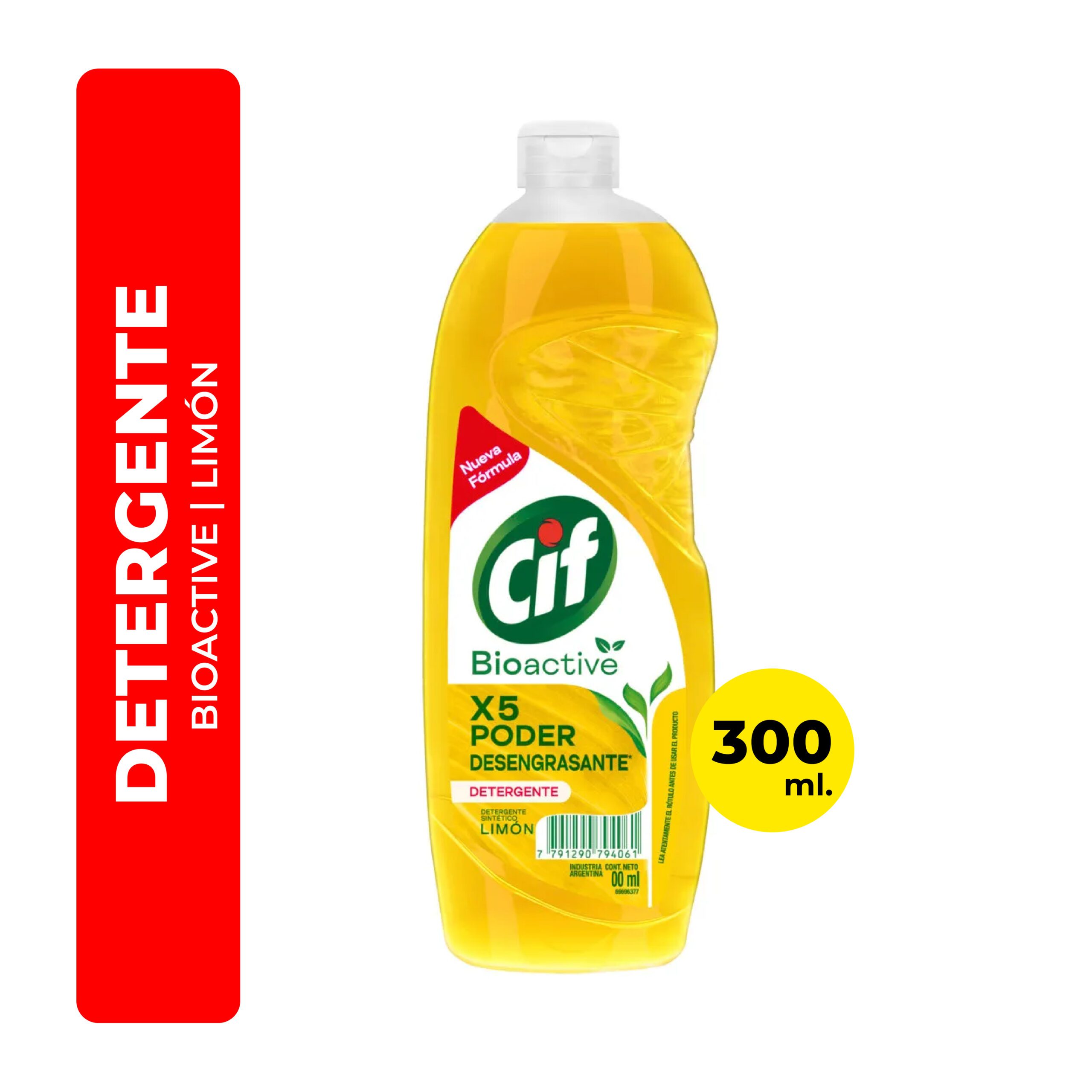 Detergente BioActive X5Pd.Desen Limon Cif 300 ml