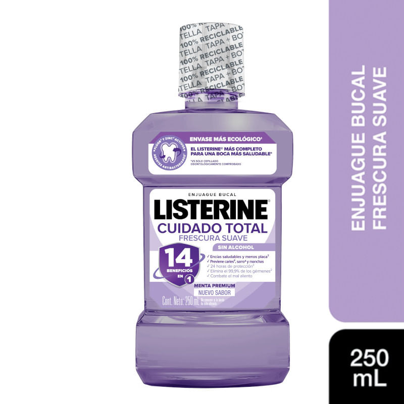 Enjuague Bucal Cuidado Total Frescura I Listerine 250 ml