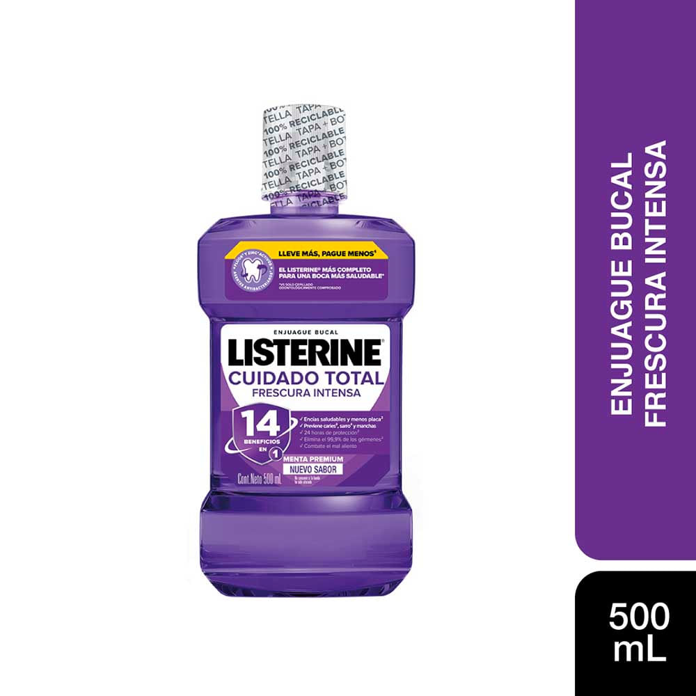 Enjuague Bucal Cuidado Total Frescura I Listerine 500 ml