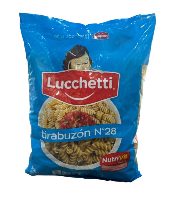 Fideos Tirabuzon N°28 Lucchetti 500 Grs
