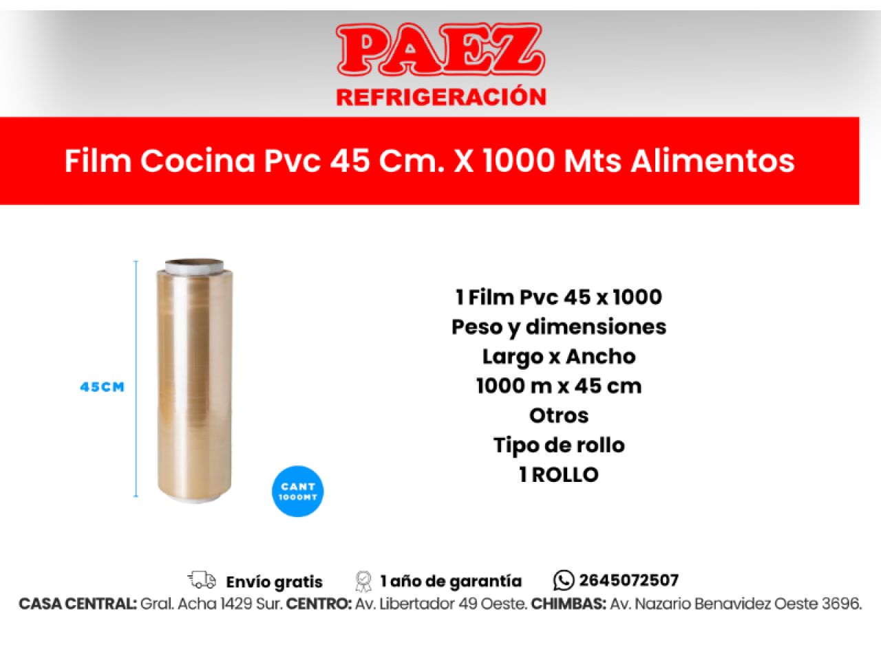 Film Alimenticio 45x1000  1 Un
