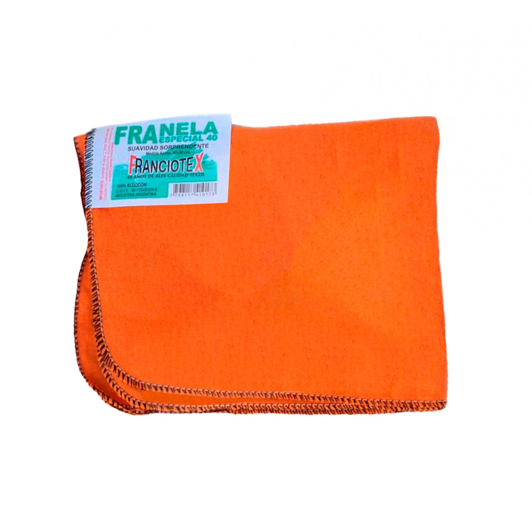 Franela naranja mediana  40x50  1 Un