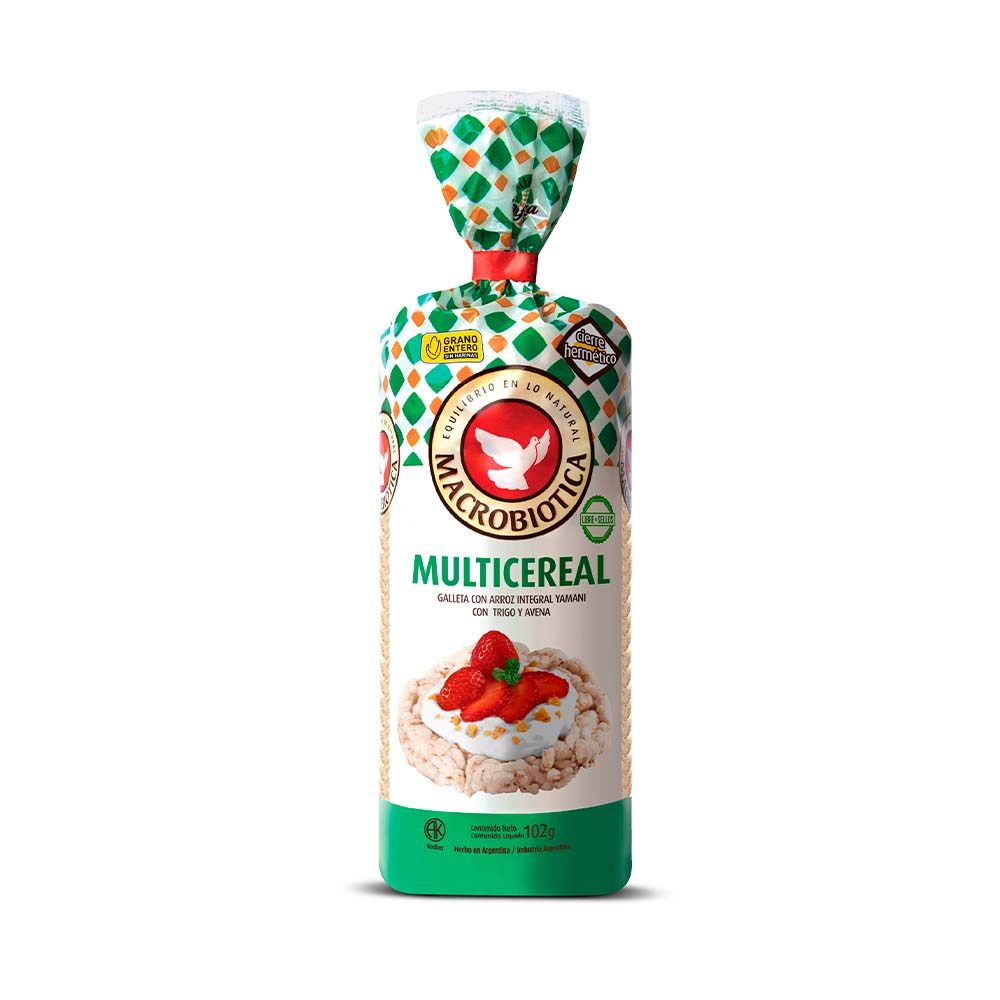 Galletas de Arroz Multicereal Macrobiotica 102 Grs