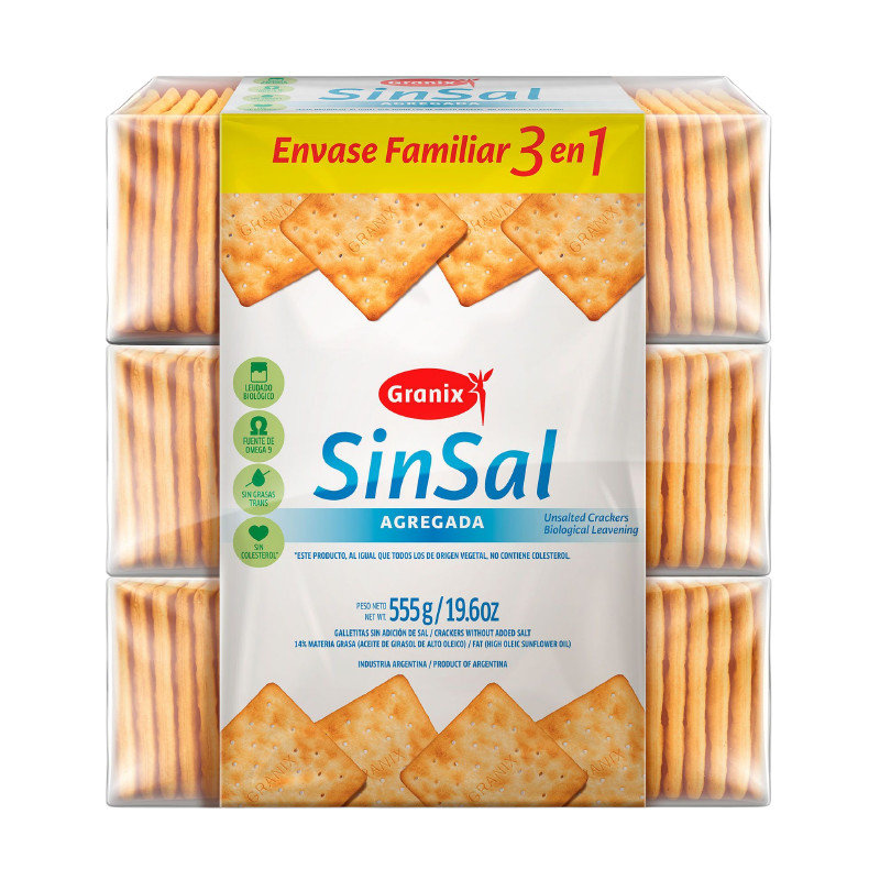 Galletita Sin Sal x3 Granix 600 Grs