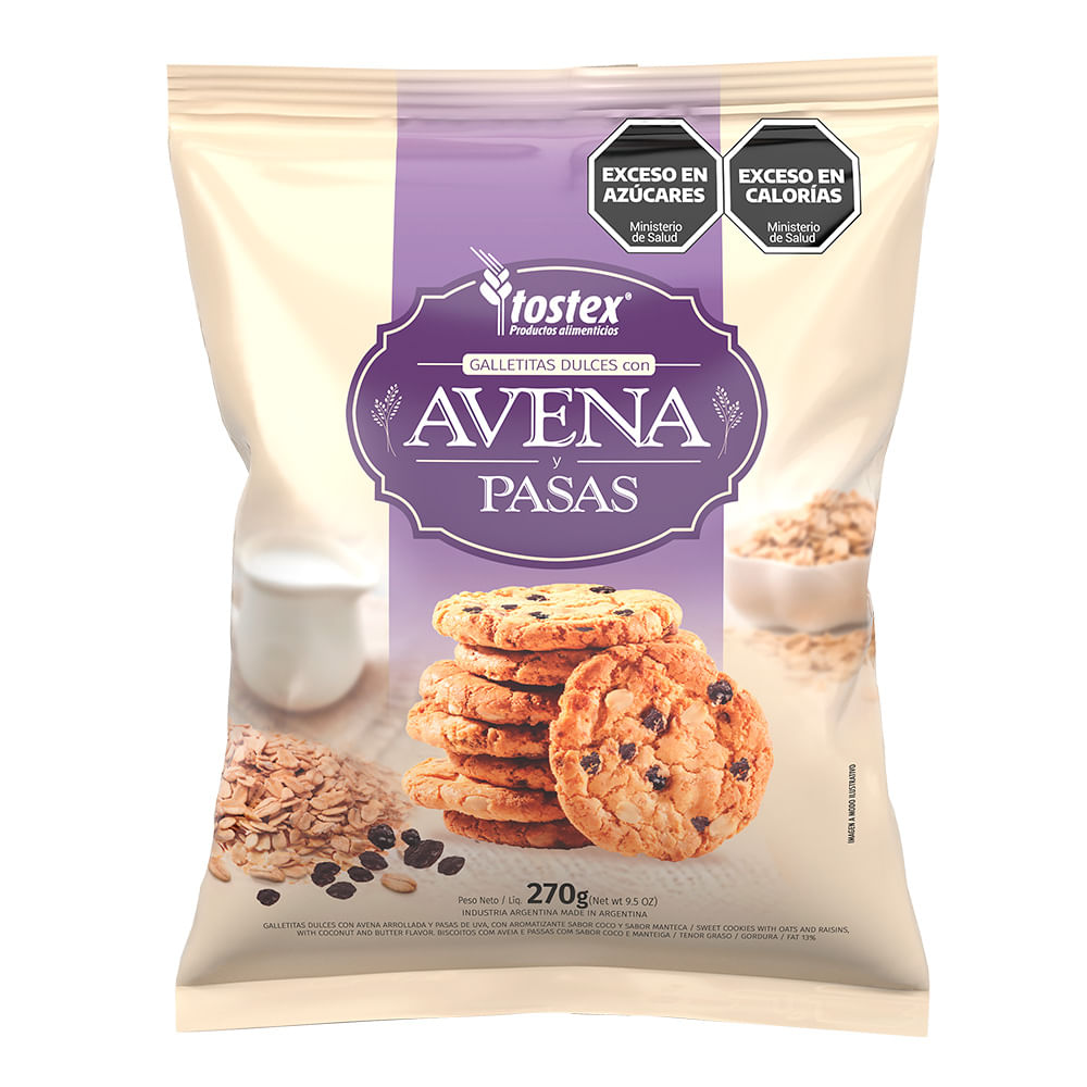 Galletitas Avena y Pasas Tostex 270 Grs