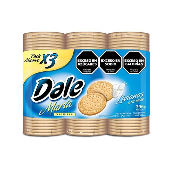 Galletitas Maria Vainilla X3 Dale 396 Grs
