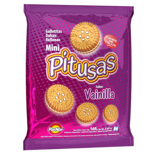 Galletitas Mini Pitusas Vainilla Par-Nor 160 Grs