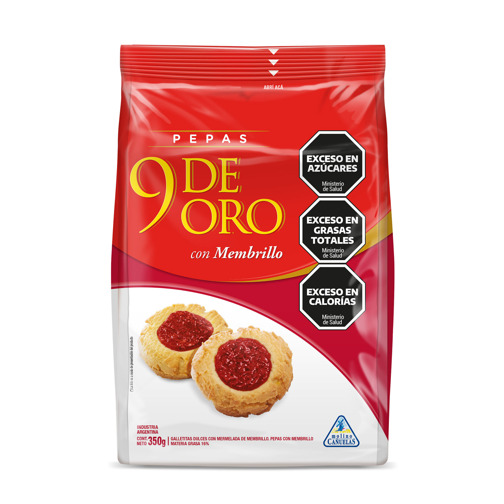 Galletitas Pepas 9 de Oro 350 Grs