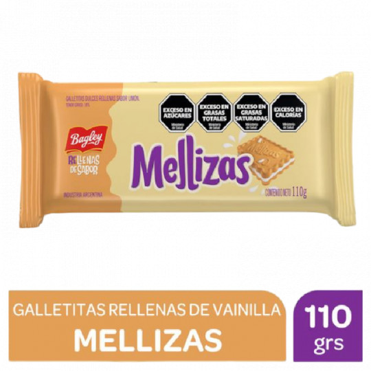 Galletitas Rellenas Mellizas 110 Grs