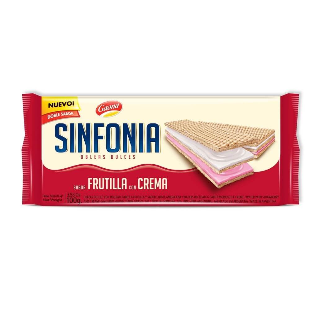 Galletitas Sinfonia Duo Frutillas C/Cre Gaona 100 Grs