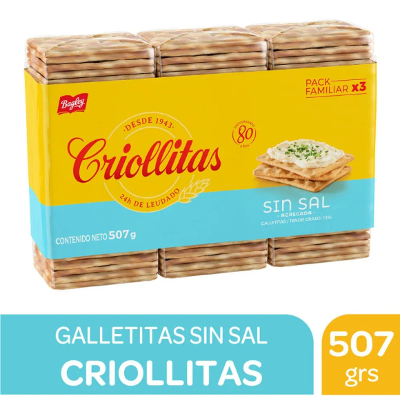 Galletitas de Agua Mas Grande Criollitas 507 Grs