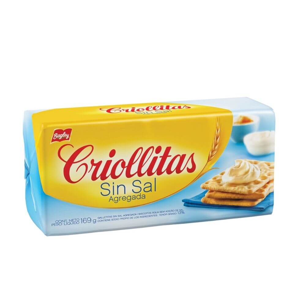 Galletitas de Agua Sin Sal Criollitas 169 Grs