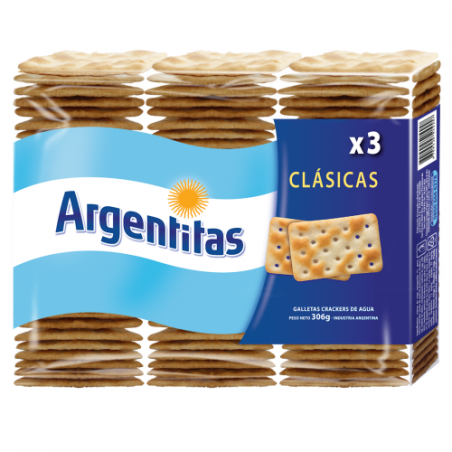 Galletitas de Agua Tripack Argentitas 306 Grs
