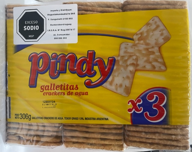 Galletitas de Agua X3 Pindy 306 Grs