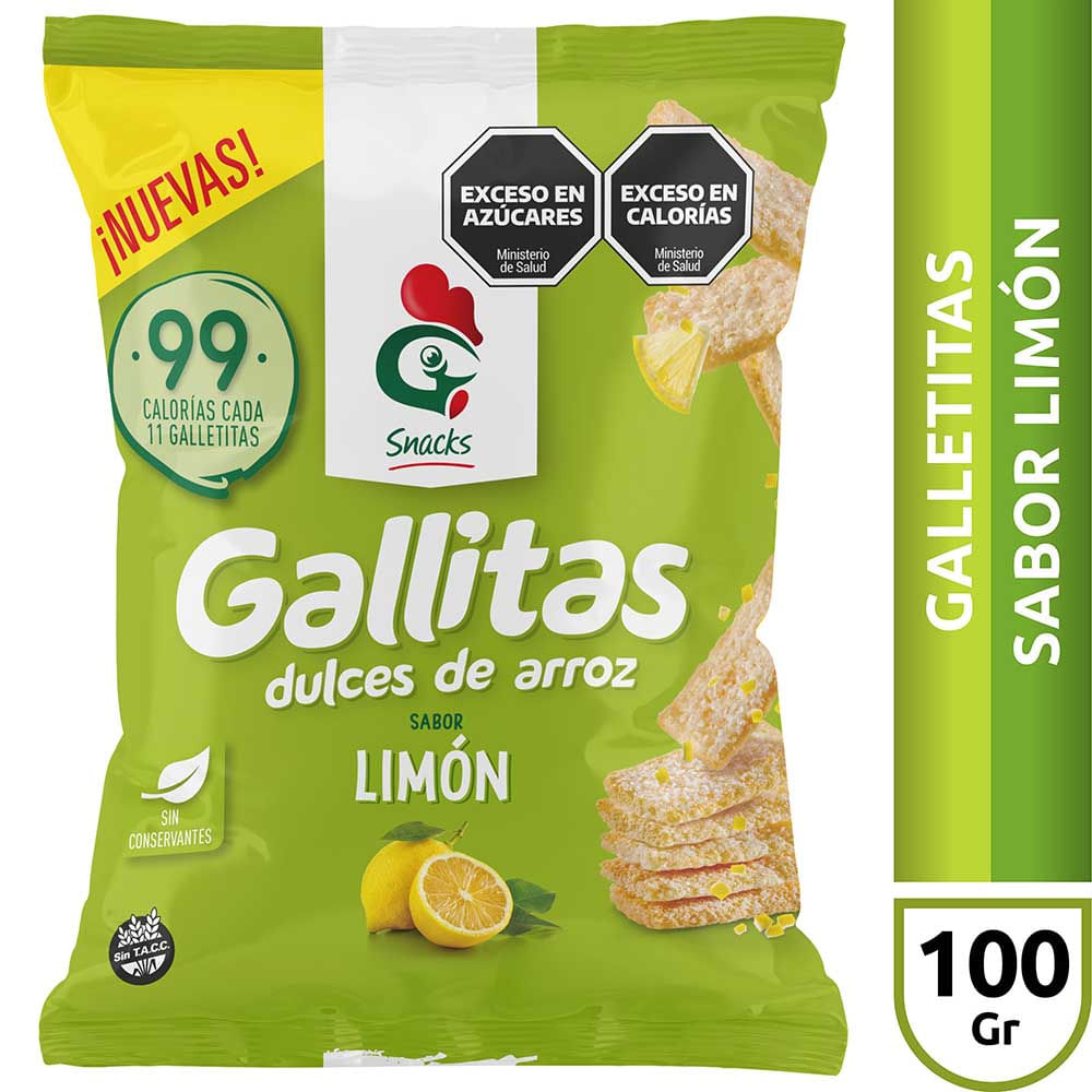 Gallitas Snack Dulces Limon Nvo.Oct Gallo 100 Grs