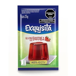 Gelatina Light Frutilla Exquisita 25 Grs