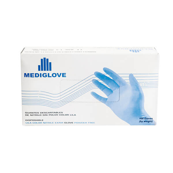 Guantes Descartables S Nitrilo Lavanda Mediglove 100 Un