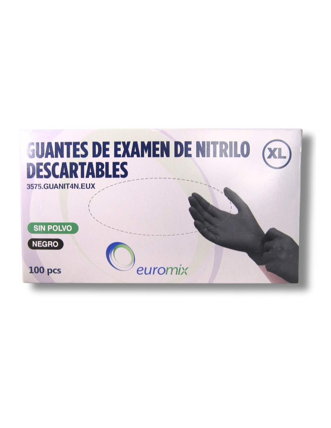 Guantes Descartables XL Nitrilo Negro S Mediglove 100 Un