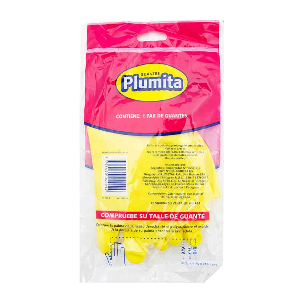 Guantes Goma M Plumita 1 Par