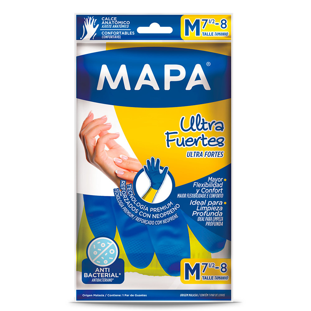 Guantes Ultra Fuertes M Mapa 1 Par
