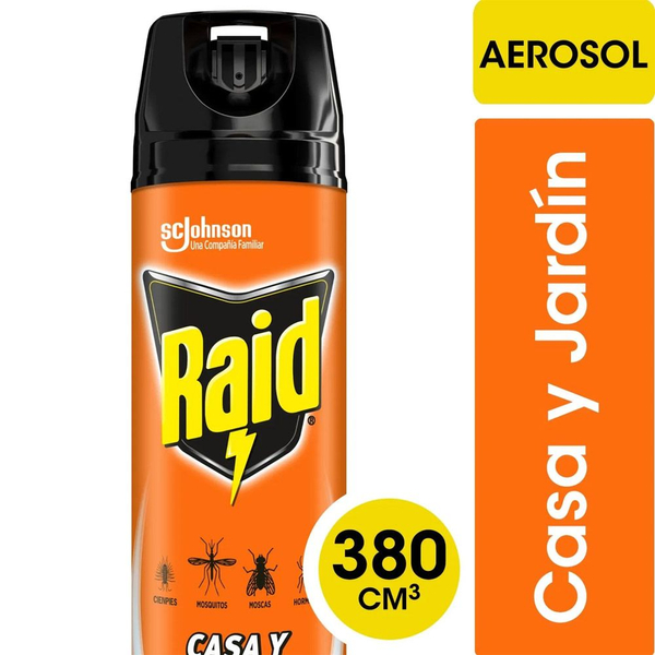 Insecticida Casa y Jardin Raid 380 cc