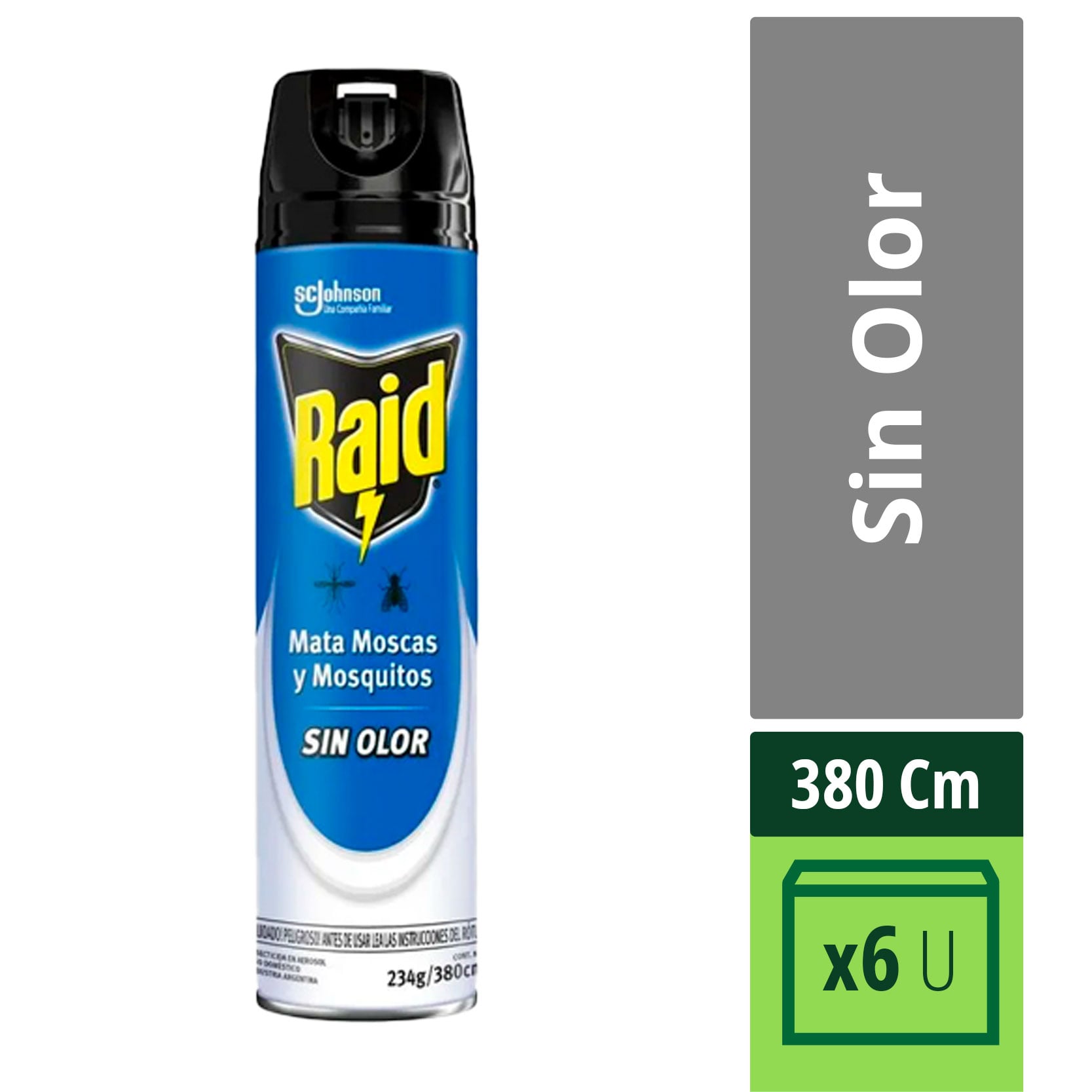 Insecticida Mata Moscas Mosquitos y Zan Raid 380 cc